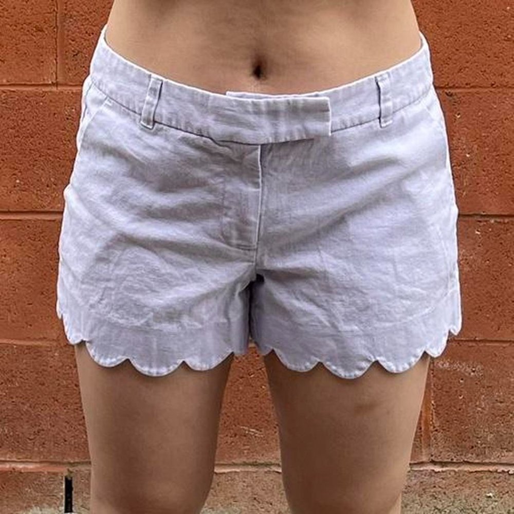 J.Crew Lavender, Lilac Scallop Shorts